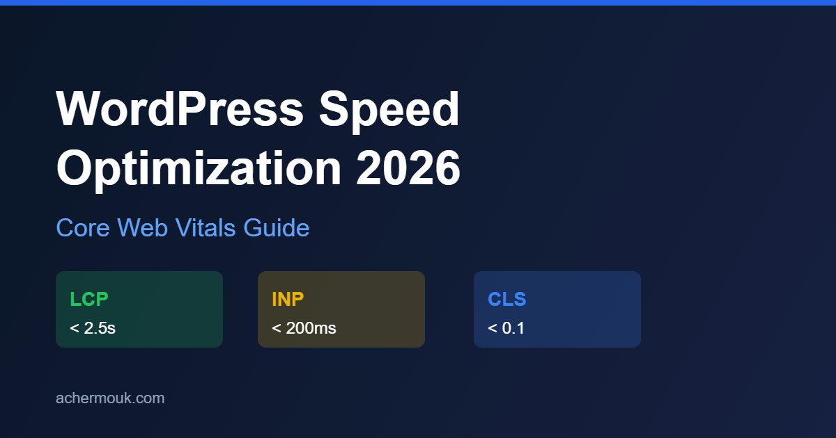 WordPress Speed Optimization Guide 2026 - Core Web Vitals